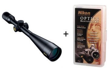 Image of Nikon Monarch 8-32x50 ED Glass Side Focus Rifle Scope, Matte Black w/BDC Reticle 8480 w/ Nikon Optics Maintenance Kit 7073