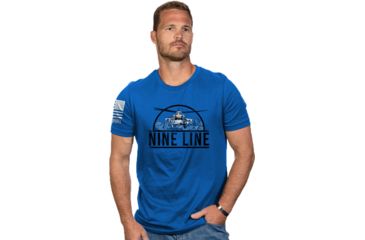 Image of Nine Line Apparel Helicopter Men's T-shirt Ryl Blue X-large