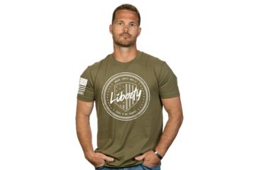Image of Nine Line Apparel Liberty Crcl Men's T-shirt Green 3x-large