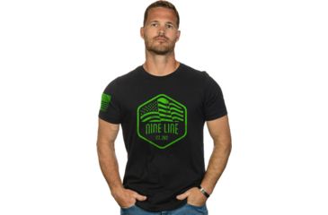 Image of Nine Line Apparel Neon Flag Men's T-shirt Black 3x-large