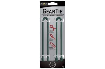 Image of Nite Ize Gear Tie 12in Forest Green 2pk