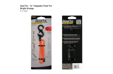 Image of Nite Ize Gear Tie Clippable Twist Tie 12in,Bright Orange GLC12-31-R3