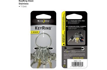 Image of Nite Ize S-Biner KeyRing Steel - Stainless Steel KRGS-11-R3