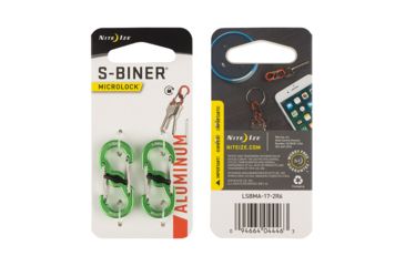 Image of Nite Ize S-Biner MicroLock Aluminum 2 - Pack Key Holder, Lime LSBMA-17-2R6