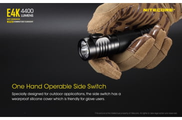 Image of Nitecore E4K EDC Flashlight with USB-C Rechargeable Battery, Black, 6952506405657