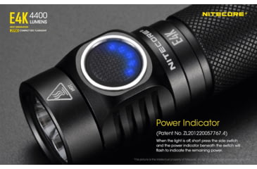 Image of Nitecore E4K EDC Flashlight with USB-C Rechargeable Battery, Black, 6952506405657