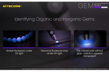 Image of Nitecore GEM10-UV 1 x 18650/ 2 x CR123A/ RCR123A 3000 mW Ultraviolet Jeweler Flashlight, 365 nm, Black, GEM-10-UV