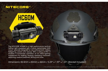 Image of Nitecore HC60M 1000 Lumen NVG Mountable Rechargeable Tactical Headlamp, Black, 6952506405749