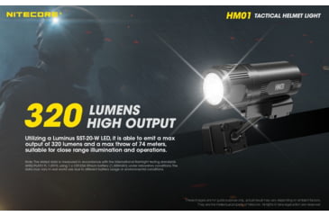 Image of Nitecore HM01 320 Lumens 360 deg Pivoting Tactical Helmet Light, Black, 6952506406784