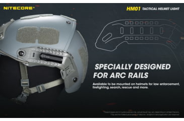 Image of Nitecore HM01 320 Lumens 360 deg Pivoting Tactical Helmet Light, Black, 6952506406784