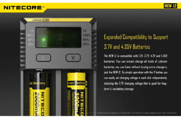 Image of Nitecore I2 Intellicharger 2-Slot Universal Battery Charger, Black, 6952506491384