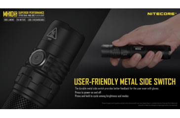 Image of Nitecore MH10S 1800 Lumen USB-C Rechargeable Flashlight, Black, 6952506406470