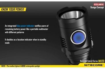 Image of Nitecore MH20 Rechargeable CREE XM-L2 U2 LED Flashlight,1000 Lumens, Black NITECORE-MH20