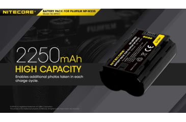 Image of Nitecore NC-BP003 Camera Battery Compatible with Fujifilm NP-W235, Black, 6952506494569