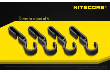 Image of Nitecore NHC10 Helmet/Hard Hat Clips for Headlamps, 4 Per Pack, Black, 6952506492428