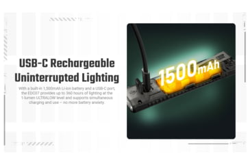 Image of Nitecore EDC07 Rechargeable Lithium Ion 1500 Lumens LED Flashlight, Tan, 6952506409815