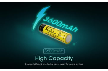 Image of Nitecore NL1836HP 3600mAh Rechargeable 18650 Battery, Yellow, BAT-NITE-18650-NL1836HP