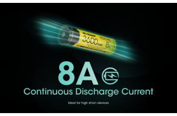 Image of Nitecore NL1836HP 3600mAh Rechargeable 18650 Battery, Yellow, BAT-NITE-18650-NL1836HP
