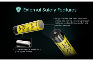 Image of Nitecore NL1836HP 3600mAh Rechargeable 18650 Battery, Yellow, BAT-NITE-18650-NL1836HP