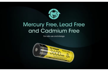 Image of Nitecore NL1836HP 3600mAh Rechargeable 18650 Battery, Yellow, BAT-NITE-18650-NL1836HP