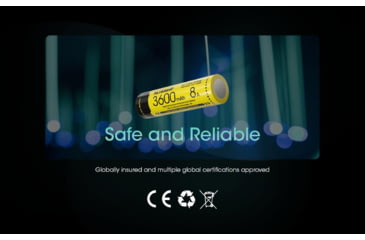 Image of Nitecore NL1836HP 3600mAh Rechargeable 18650 Battery, Yellow, BAT-NITE-18650-NL1836HP