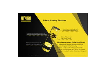 Image of Nitecore NL2150R 21700 5000mAh USB-C Rechargeable Li-ion Battery, Yellow, 6952506493524