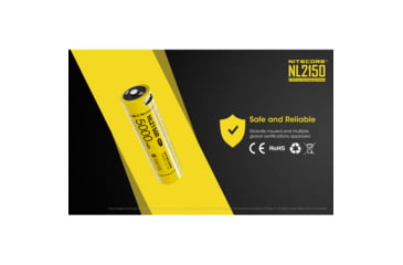 Image of Nitecore NL2150R 21700 5000mAh USB-C Rechargeable Li-ion Battery, Yellow, 6952506493524