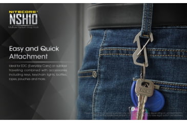 Image of Nitecore NSH10 Titanium Carabiner Multi-Tool, Silver, 6952506493692