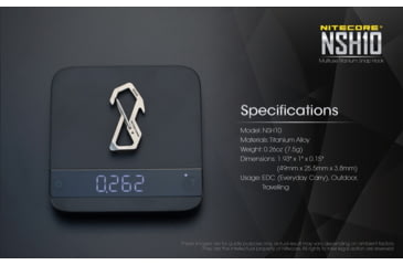 Image of Nitecore NSH10 Titanium Carabiner Multi-Tool, Silver, 6952506493692