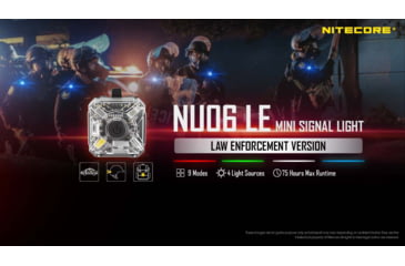 Image of Nitecore NU06 LE White Blue Green Red USB-C Rechargeable Signal and Safety Light, Black, 6952506407095