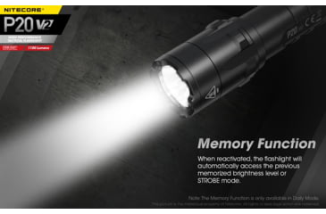 Image of Nitecore P20 V2 1100 Lumen LED Flashlight, Black, 6952506405930