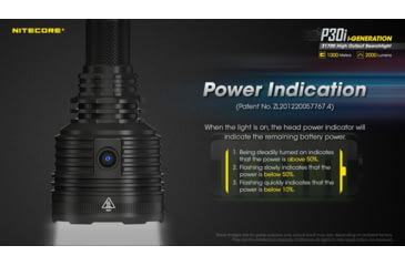 Image of Nitecore P30i 2000 Lumen 1093 Yard Long Throw Flashlight, Black, 6952506406562