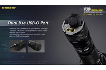 Image of Nitecore P30i 2000 Lumen 1093 Yard Long Throw Flashlight, Black, 6952506406562