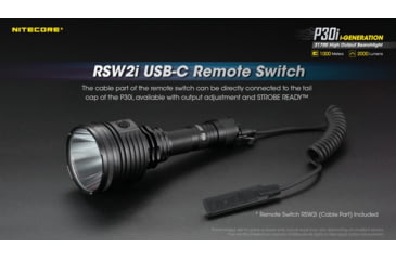 Image of Nitecore P30i 2000 Lumen 1093 Yard Long Throw Flashlight, Black, 6952506406562