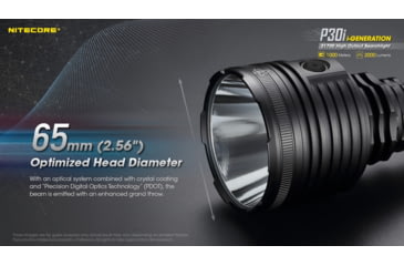 Image of Nitecore P30i 2000 Lumen 1093 Yard Long Throw Flashlight, Black, 6952506406562