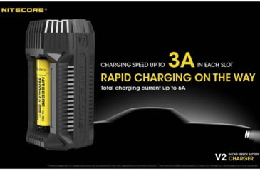 Image of Nitecore Smart Battery Charger, Li-ion/ Ni-Cd/ Ni-MH, 2 Channels, 6A Charging Current, Black, V2