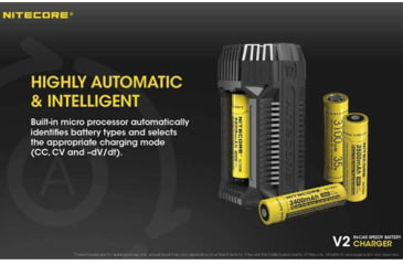 Image of Nitecore Smart Battery Charger, Li-ion/ Ni-Cd/ Ni-MH, 2 Channels, 6A Charging Current, Black, V2