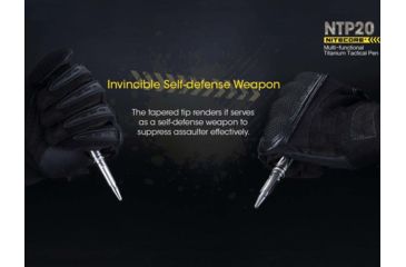 Image of Nitecore NTP20 Titanium Tactical Self Defense Pen w/Tungsten Steel Tip, Silver, 6952506492664