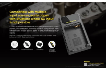 Image of Nitecore ULQ Leica Digital USB Battery Charger for BP-DC12 Camera Batteries, Black, 6952506491827