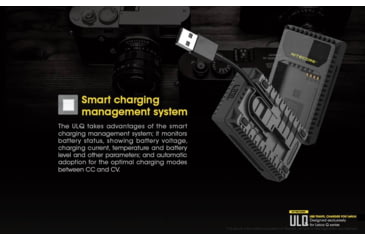 Image of Nitecore ULQ Leica Digital USB Battery Charger for BP-DC12 Camera Batteries, Black, 6952506491827
