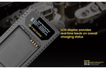 Image of Nitecore ULQ Leica Digital USB Battery Charger for BP-DC12 Camera Batteries, Black, 6952506491827