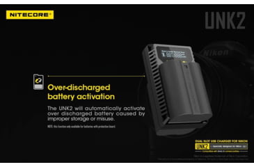 Image of Nitecore UNK2 Dual Port USB Digital Charger for Nikon Batteries EN-EL15, Black, 6952506492671