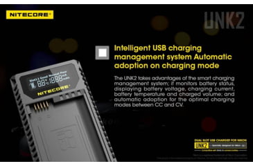 Image of Nitecore UNK2 Dual Port USB Digital Charger for Nikon Batteries EN-EL15, Black, 6952506492671