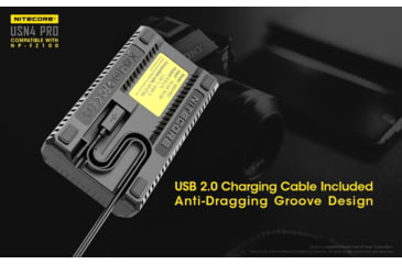 Image of Nitecore USN4 Pro Digital QuickCharge 2.0 USB Battery Charger for Sony NP-FZ100 Batteries, Black, 6952506492701