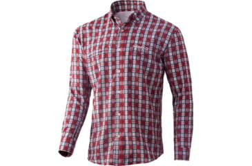 Image of Nomad Stretch Lite Plaid Ls Button Down Navy/red Xx-large