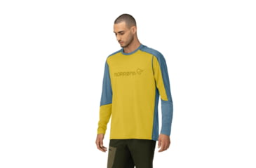 Image of Norrona Falketind Equaliser Merino Round Neck Shirt - Mens, Calendula, 2XL, 1820-22-5566-XXL