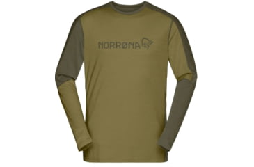 Image of Norrona Falketind Equaliser Merino Round Neck Shirt - Mens, Olive Drab/Olive Night, Small, 1820-22 3908 S