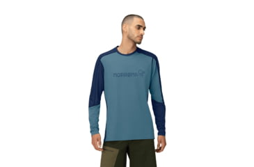 Image of Norrona Falketind Equaliser Merino Round Neck Shirt - Mens, Trooper, Small, 1820-22-8016-S