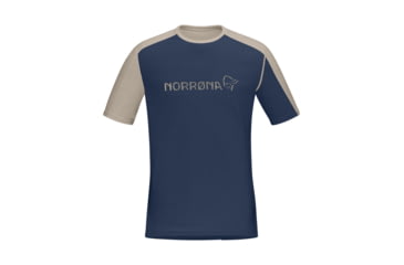 Image of Norrona Falketind Equaliser Merino T-Shirt - Mens, Indigo Night/Pure Cashmere, Extra Large, 1821-22-2017-XL