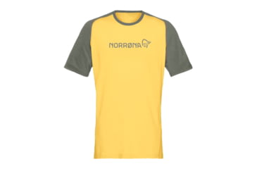 Image of Norrona Fjr Equaliser Lightweight T-Shirt - Mens, Olive Night/Lemon Chrome, Small, 7042698437198